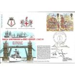 Sir Robin Gillett Bart and Captain B J Taylor signed RNSC(5)19 cover commemorating the Triple