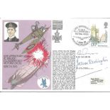 Great War veteran Mr Ben Travers and Mrs Jeanne Dodington signed RNSC(3)1 cover commemorating the