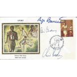 Sport Four minute mile team multiple signed 1980 sport Colorano silk FDC. Signed by Roger Bannister,