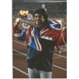 FATIMA WHITBREAD signed 1984 Olympic Athletics 8x12 Photo. All autographs come with a Certificate of
