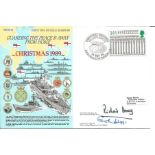 Commander R M Davey and Captain G W R Biggs signed RNSC(5)20 cover commemorating Christmas 1989,