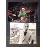 Charlie Watts signed photo collection. 2 in total. Both have had dedications removed. All autographs