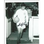 Football Johnny Giles 10x8 Signed B/W Photo Pictured Leading Leeds United Out In The Early