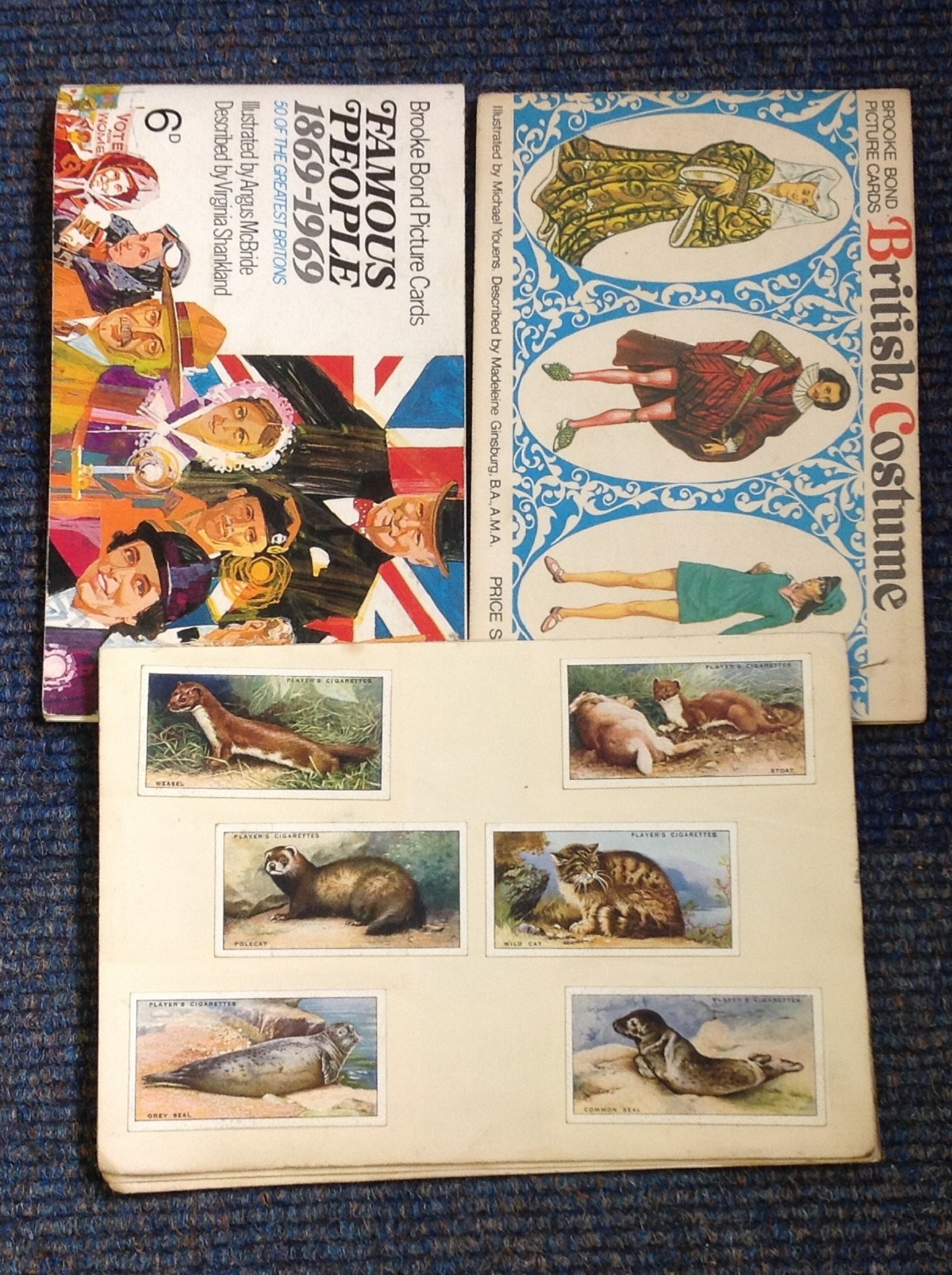 Cigarette card collection. Contains Animals of the countryside, Famous people 1869-1969 and