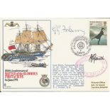 Admiral Fosberry and Commander P F Grenier signed RNSC14 cover commemorating the 180th anniversary