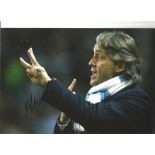 Roberto Mancini Manchester City Signed 12 x 8 inch football photo. All autographs come with a