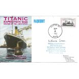 Titanic survivor Millvina Dean signed 1998 Titanic Expedition Paquebot cover with US stamp and