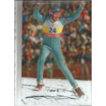 EDDIE THE EAGLE EDWARDS signed Olympic Games Ski Jumping 8x12 Photo. All autographs come with a