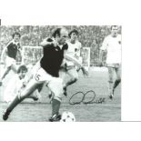 Football Archie Gemmill 10x8 Signed B/W Photo Pictured Playing For Scotland Against Holland In
