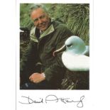 David Attenborough signed 6 x 4 inch colour photo with Seagull. All autographs come with a