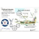 Lord Abbots Hay signed 1991 Falklands 50th ann Battle of Britain FDC with Spitfire Presentation