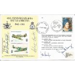 40th anniversary of the Battle of Britain cover signed by FOUR of the most well-known RAF fighter