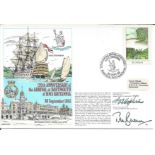 Admiral Sir Frank Hopkins and Captain T M Bevan signed RNSC(3)25 cover commemorating the 120th