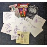 TV/Music signed collection. Various pieces including signed cards, flyers and covers. 14 items in