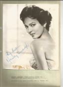 Dorothy Dandridge signed 7.5 x 9 inch photo, some toning and mark to bottom, comes with signature