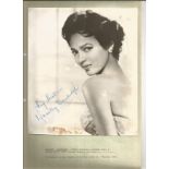 Dorothy Dandridge signed 7.5 x 9 inch photo, some toning and mark to bottom, comes with signature