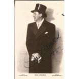 Carl Brisson Signed vintage 6 x 4 inch b/w photo dated 1932 fixed to black card. Condition 6/10. All