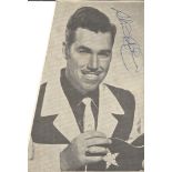 Slim Whitman signed 7 x 4 b/w magazine photo Condition 7/10. All autographs come with a