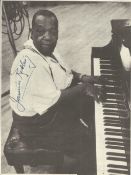 Jimmy Rushing blues pianist signed 8 x 6 inch b/w magazine photo. Condition 7/10. All autographs