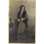 Yvonne Arnaud Signed vintage 6 x 4inch b/w photo dated 1931, fixed to black card. Condition 7/10.