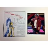 Rod Stewart Singer Signed 18x24 Mounted Display. Condition 8/10.