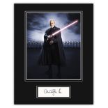 Stunning Display! Star Wars Christopher Lee (d) hand signed professionally mounted display