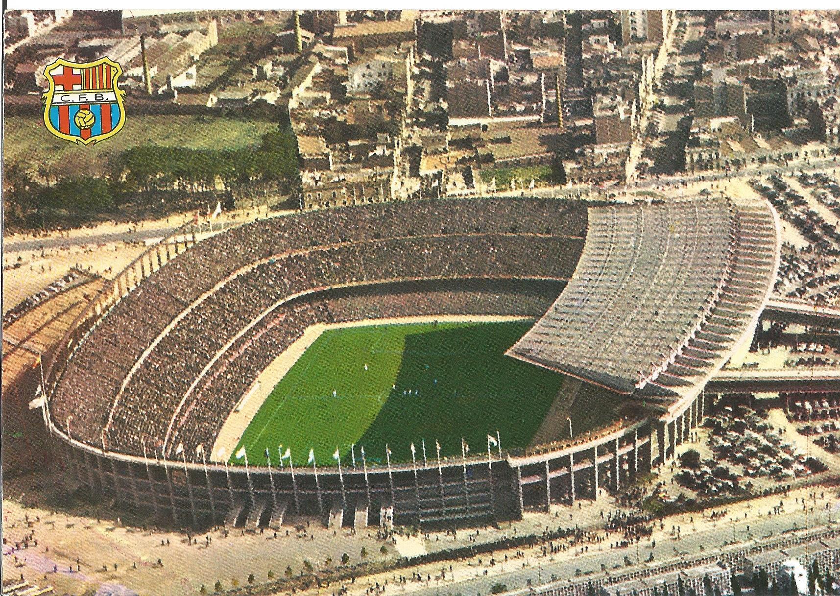 Football Johan Cruyff and Johan Neeskens signed on back of Barcelona Stadium colour postcard. - Image 2 of 2