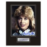 Stunning Display! Terminator Linda Hamilton hand signed professionally mounted display.