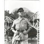 Alec Guinness signed 10 x 8 inch b/w photo from Bridge over the River Kwai. Fixed to board.
