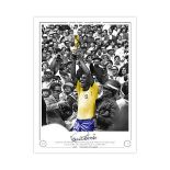 Carlos Alberto 1970, Football Autographed 16 X 12 Limited Edition Print, Depicting The Brazilian