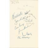 Cricket 1956 Australian Test squad signed Taunton hotel card. 12 autographs inc Jim Burke