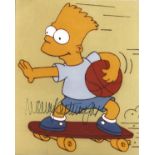 Nancy Cartwright signed 10 x 8 inch colour photo of Bart Simpson on skateboard. Condition 7/10.