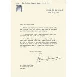 Prime Minister Edward Heath TLS typed signed letter 1980 on House of Commons letterhead