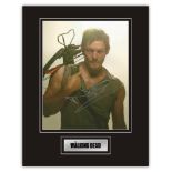 Stunning Display! The Walking Dead Norman Reedus hand signed professionally mounted display.