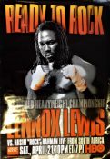 Lennox Lewis Vs Hasim Rahman 2001 World Title 27x40 Boxing Poster. Condition 8/10.