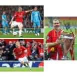 Paul Scholes 2008, Football Autographed 16 X 12 Photos X 3, Superb Images Depicting Scholes