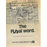 1978 FA Cup Final, Arsenal v Ipswich Evening Standard b/w team list page signed by 14 inc. Russell