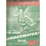 Jane Russell signed Words and Music brochure for Underwater. Condition 6/10.