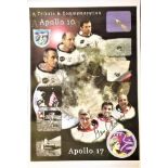 Apollo Astronaut Gene Cernan signed 16 x 12 matt print of Apollo 17 poster. Condition 9/10.