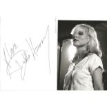 Debbie Harry Blondie Singer Signed Page With Photo. Condition 8/10.