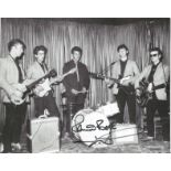 Peter Best Beatles signed 10 x 8 inch b/w band photo. Condition 9/10.