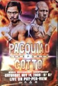 Manny Pacquiao Vs Miguel Cotto 2009 World Title 27x38 Boxing Poster. Condition 8/10.