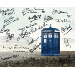 Dr Who 16x12 multi signed photo signed by 18 stars from the iconic BBC SCI Fi series