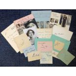 Vintage TV Film collection, assorted cards, pages with 20 autographs inc. Cornell Wilde, Clive Brook