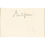 Arthur James Balfour, 1st Earl of Balfour small, signed card. British Conservative statesman