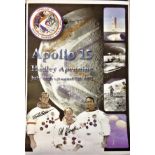 Apollo Astronauts Dave Scott and Al Worden signed 16 x 12 matt print of Apollo 15 poster, numbered