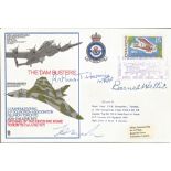 Rare WW2 RAF Dam Busters Barnes Wallis, Arthur T Harris and Dambuster Micky Martin signed cover,