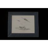Nicolas Trudgian ORIGINAL PENCIL DRAWING Welcome for the Few signed by Battle of Britain Fighter