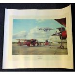 Aviation Queens Flight 24x20 print by the artist Robert Taylor and signed by John De Severne and