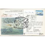 John Colville Churchills PPS signed label on cover with Luftwaffe and US fighter aces. Gunther